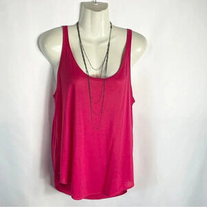 ZARA Basic Collection Scoop Neck Sleeves Tank Top Size Large, Color Hot Pink